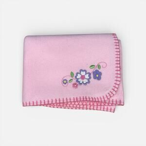 Parent’s Choice Pink w/ Flowers Fleece Baby Blanket 30" x 40" Polyester